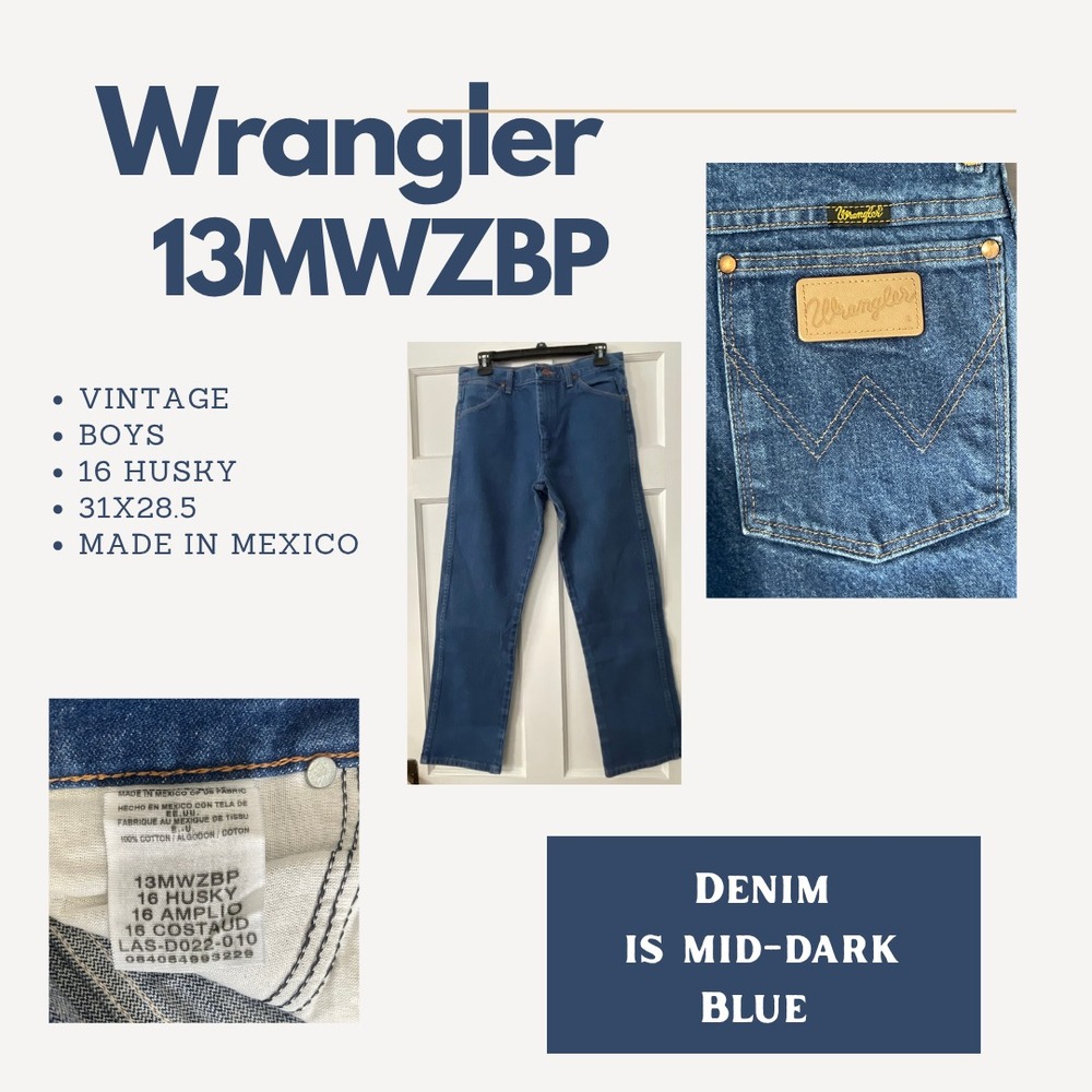 Vintage Wrangler Pro Rodeo Cowboy Cut Boys 16 Husky Denim Jeans 13MWZBP 31x28.5